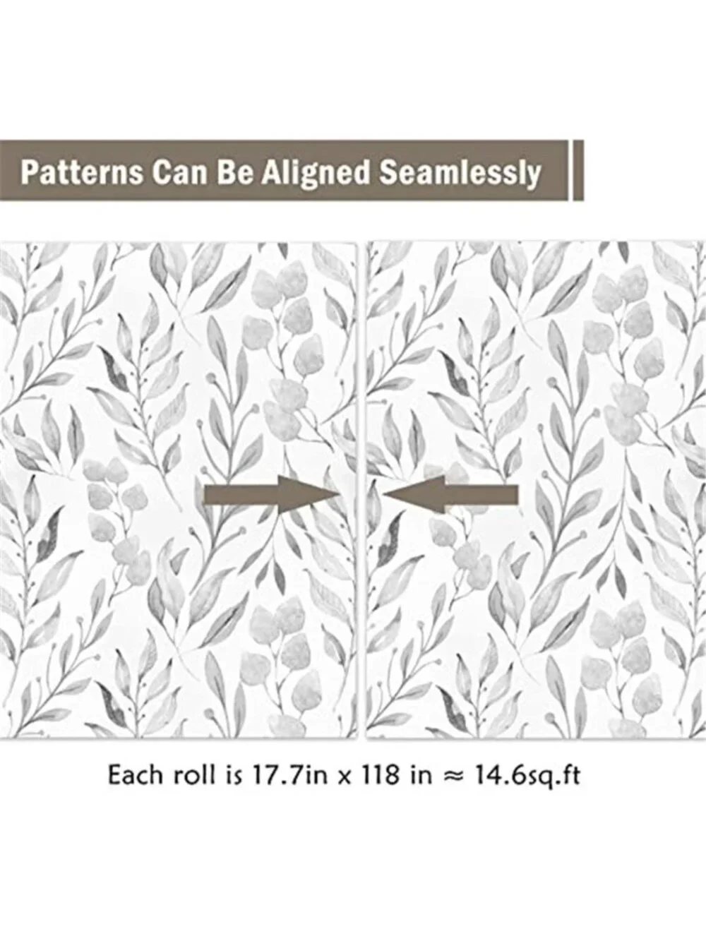 Gray Leaf Peel And Stick Wallpaper Botanical Contact Paper Wall Decor Home